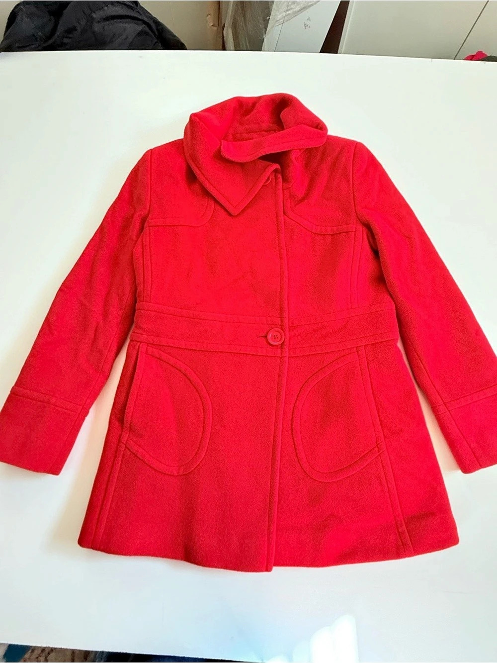 Mallia Red Wool Angora Coat Size 10